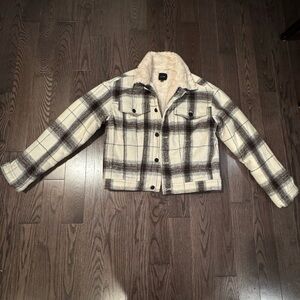 Joe's Jeans Plaid Jacket with Cream Sherpa Lining